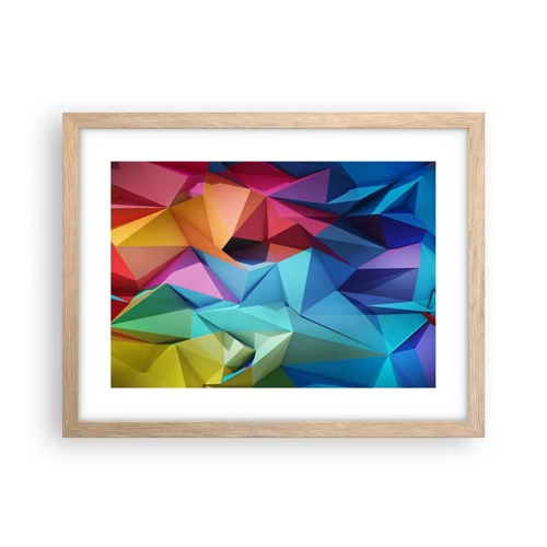 Poster in cornice rovere chiaro - Origami arcobaleno - 40x30 cm