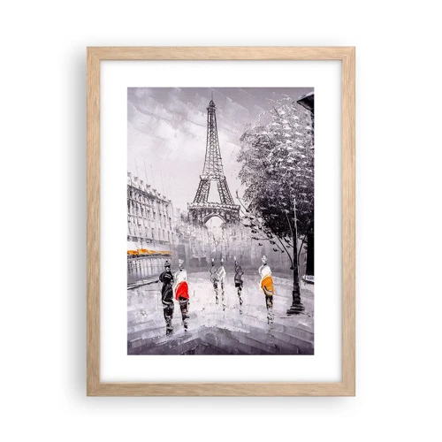 Poster in cornice rovere chiaro - Passeggiata a Parigi - 30x40 cm