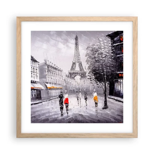 Poster in cornice rovere chiaro - Passeggiata a Parigi - 40x40 cm