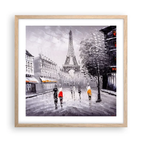 Poster in cornice rovere chiaro - Passeggiata a Parigi - 50x50 cm