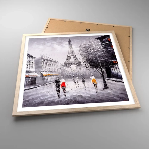 Poster in cornice rovere chiaro - Passeggiata a Parigi - 60x60 cm