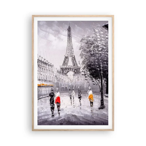 Poster in cornice rovere chiaro - Passeggiata a Parigi - 70x100 cm
