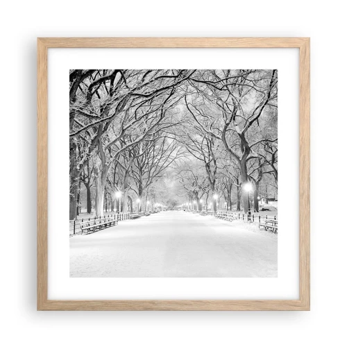 Poster in cornice rovere chiaro - Quattro stagioni: l'inverno - 40x40 cm