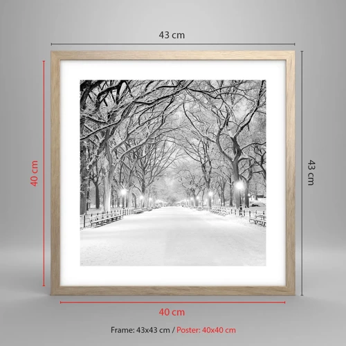 Poster in cornice rovere chiaro - Quattro stagioni: l'inverno - 40x40 cm
