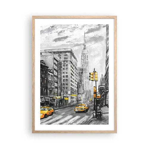 Poster in cornice rovere chiaro - Racconto di New York - 50x70 cm