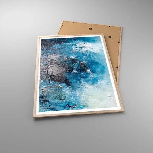 Poster in cornice rovere chiaro - Rapsodia blu - 70x100 cm