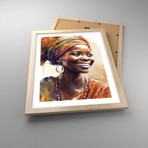 Poster in cornice rovere chiaro - Regina africana - 30x40 cm