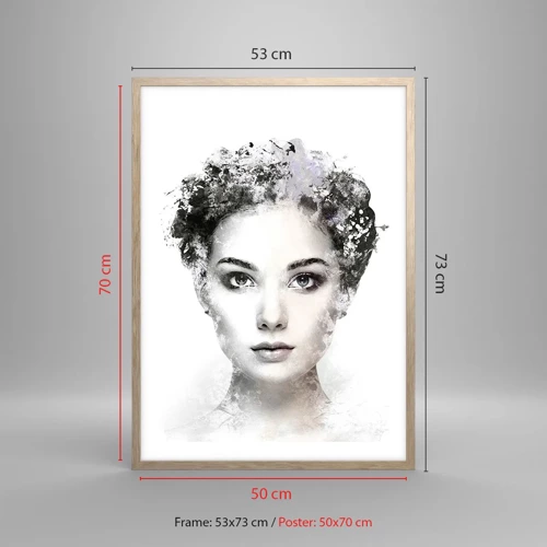 Poster in cornice rovere chiaro - Ritratto estremamente alla moda - 50x70 cm