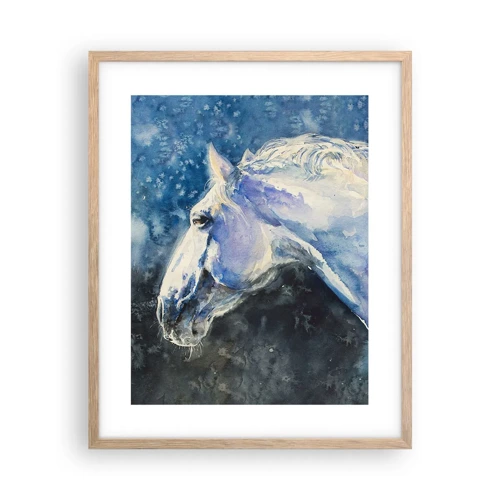 Poster in cornice rovere chiaro - Ritratto in luce blu - 40x50 cm