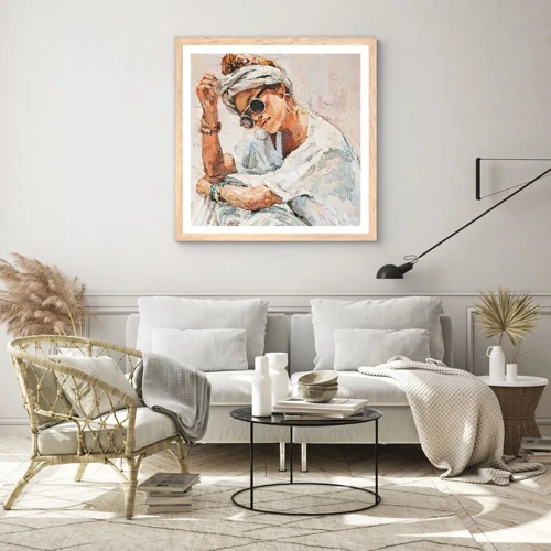 Poster in cornice rovere chiaro - Ritratto in pieno sole - 30x30 cm