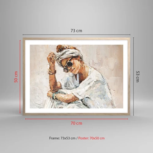 Poster in cornice rovere chiaro - Ritratto in pieno sole - 70x50 cm