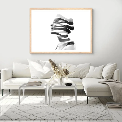 Poster in cornice rovere chiaro - Ritratto surrealista - 100x70 cm