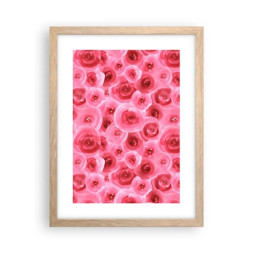 Poster in cornice rovere chiaro - Rose in alto e in basso - 30x40 cm