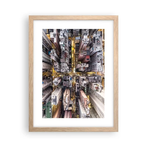 Poster in cornice rovere chiaro - Saluti da Hong Kong - 30x40 cm