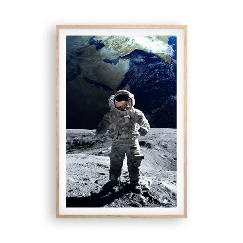 Poster in cornice rovere chiaro - Saluti dalla luna - 61x91 cm