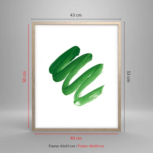 Poster in cornice rovere chiaro - Scherzo verde - 40x50 cm