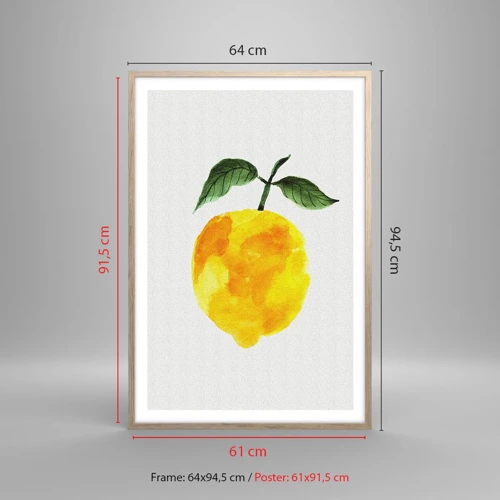 Poster in cornice rovere chiaro - Scoprire il sapore del sole - 61x91 cm