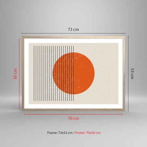 Poster in cornice rovere chiaro - Sempre il sole - 70x50 cm