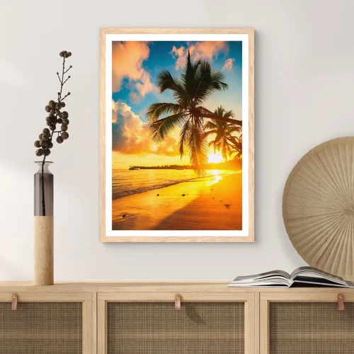 Poster in cornice rovere chiaro - Sogno dei Caraibi - 30x40 cm