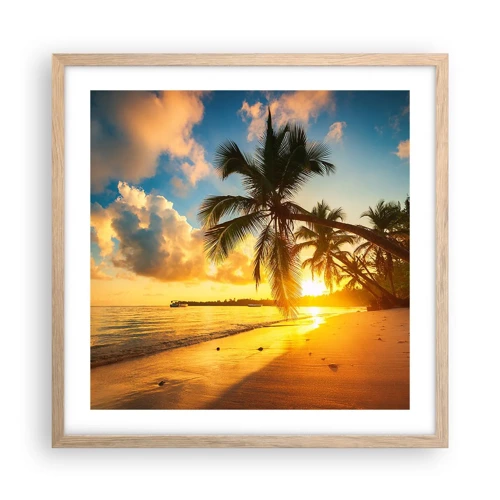 Poster in cornice rovere chiaro - Sogno dei Caraibi - 50x50 cm