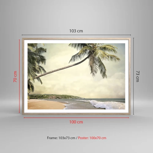Poster in cornice rovere chiaro - Sogno tropicale - 100x70 cm