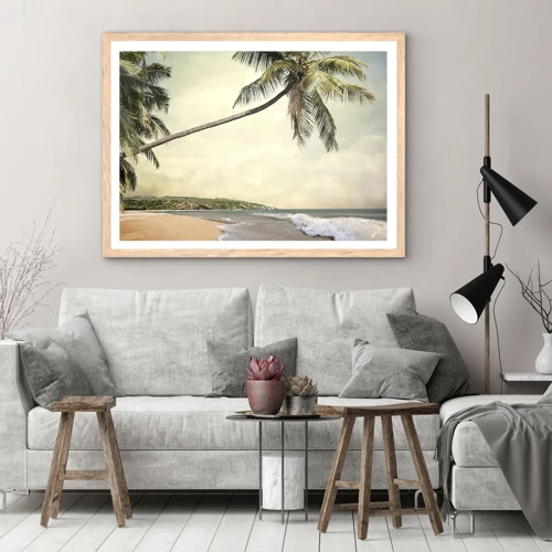 Poster in cornice rovere chiaro - Sogno tropicale - 100x70 cm