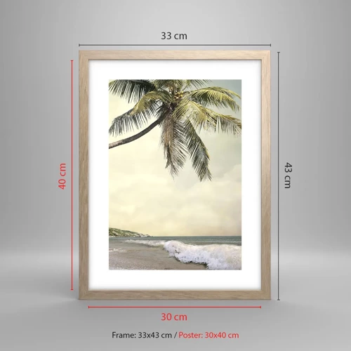 Poster in cornice rovere chiaro - Sogno tropicale - 30x40 cm