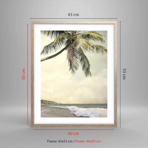 Poster in cornice rovere chiaro - Sogno tropicale - 40x50 cm