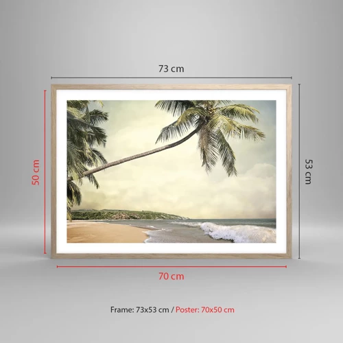 Poster in cornice rovere chiaro - Sogno tropicale - 70x50 cm