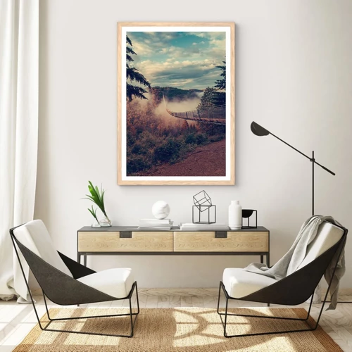 Poster in cornice rovere chiaro - Sopra il bosco autunnale - 40x50 cm