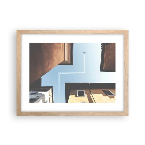 Poster in cornice rovere chiaro - Sopra il labirinto urbano - 40x30 cm