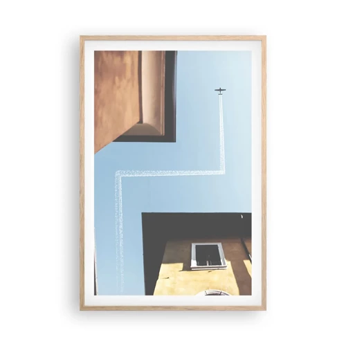 Poster in cornice rovere chiaro - Sopra il labirinto urbano - 61x91 cm