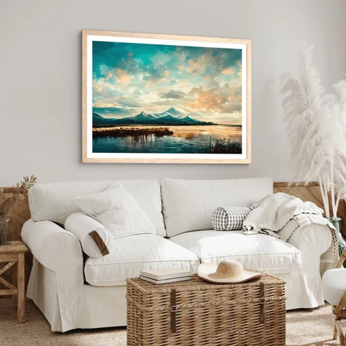 Poster in cornice rovere chiaro - Sotto la protezione del cielo - 100x70 cm