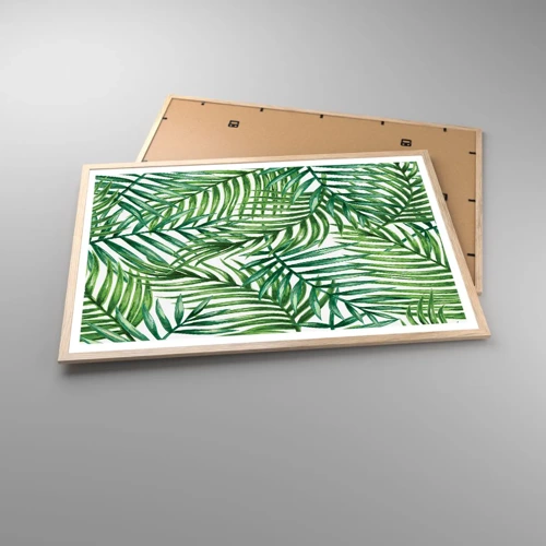 Poster in cornice rovere chiaro - Sotto un baldacchino verde - 91x61 cm