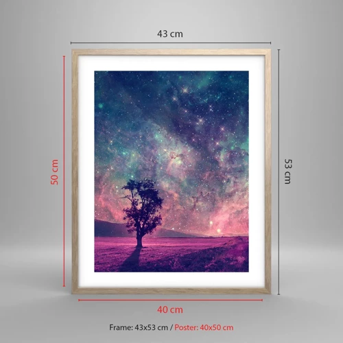 Poster in cornice rovere chiaro - Sotto un cielo magico - 40x50 cm