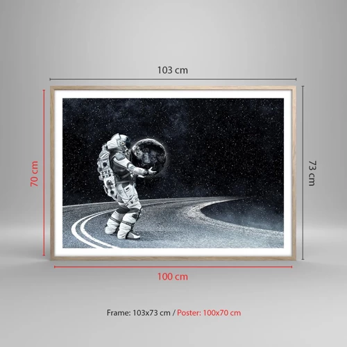 Poster in cornice rovere chiaro - Sulla Via Lattea - 100x70 cm