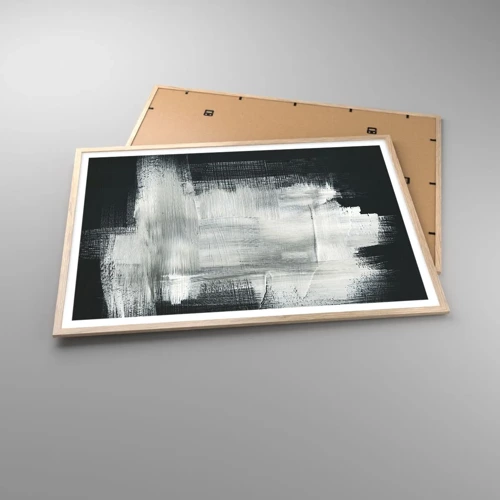 Poster in cornice rovere chiaro - Tessuto in verticale e in orizzontale - 100x70 cm