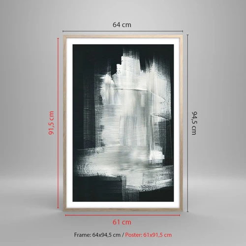 Poster in cornice rovere chiaro - Tessuto in verticale e in orizzontale - 61x91 cm