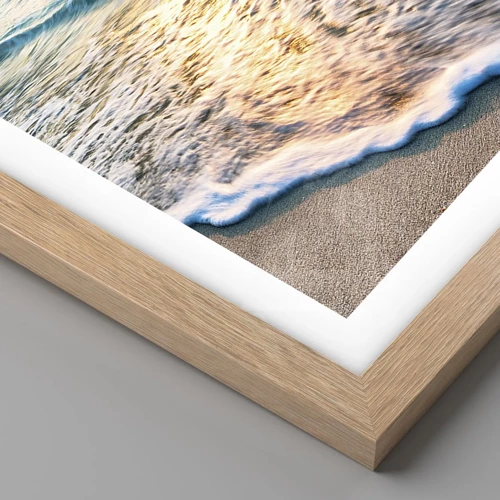 Poster in cornice rovere chiaro - Tramonto sul mare - 91x61 cm