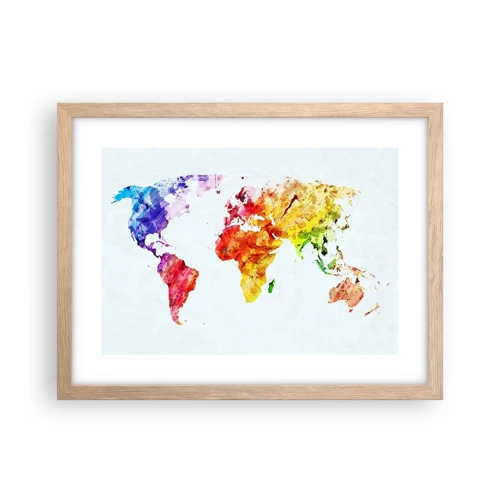 Poster in cornice rovere chiaro - Tutti i colori del mondo - 40x30 cm