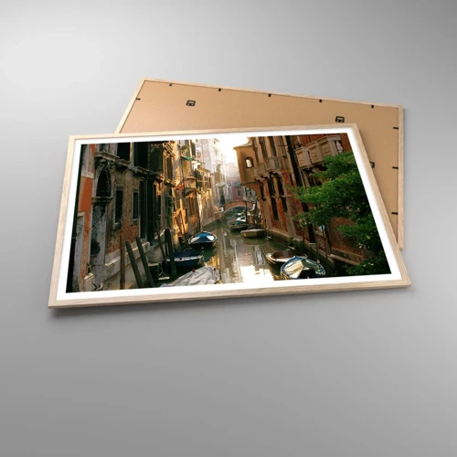 Poster in cornice rovere chiaro - Un angolo di Venezia - 100x70 cm