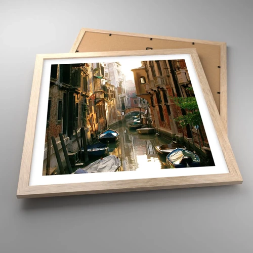 Poster in cornice rovere chiaro - Un angolo di Venezia - 40x40 cm