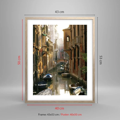 Poster in cornice rovere chiaro - Un angolo di Venezia - 40x50 cm