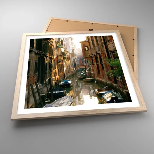 Poster in cornice rovere chiaro - Un angolo di Venezia - 50x50 cm