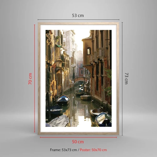 Poster in cornice rovere chiaro - Un angolo di Venezia - 50x70 cm