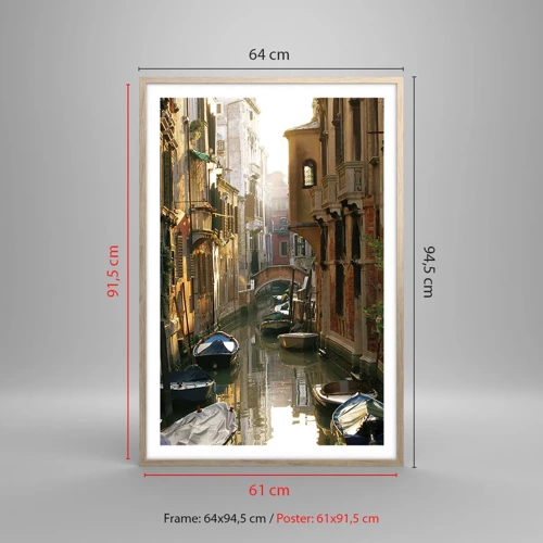 Poster in cornice rovere chiaro - Un angolo di Venezia - 61x91 cm