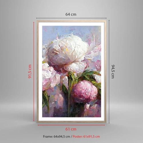 Poster in cornice rovere chiaro - Un bouquet pieno di vita - 61x91 cm
