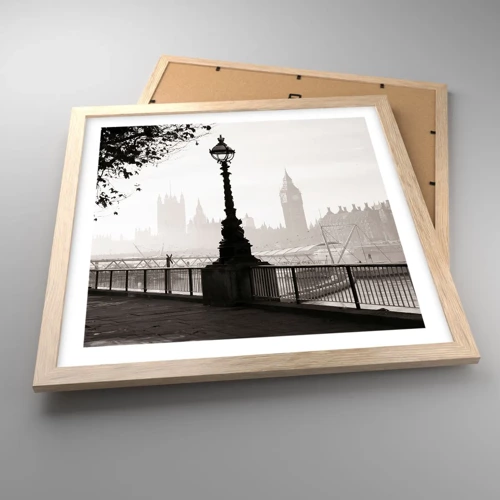 Poster in cornice rovere chiaro - Un mattino a Londra - 40x40 cm