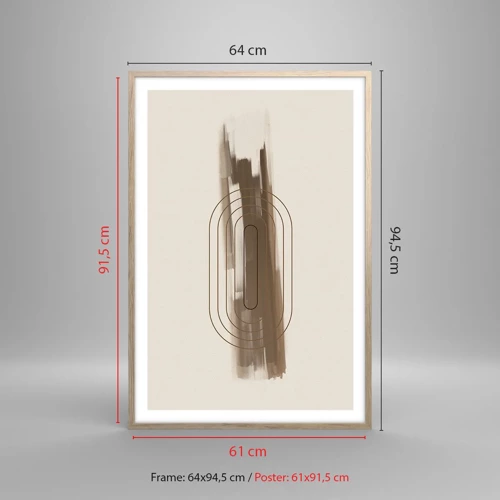Poster in cornice rovere chiaro - Un soffio di grigio - 61x91 cm