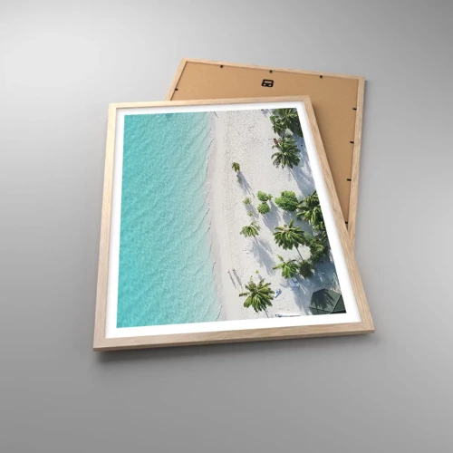 Poster in cornice rovere chiaro - Vacanze in paradiso - 50x70 cm